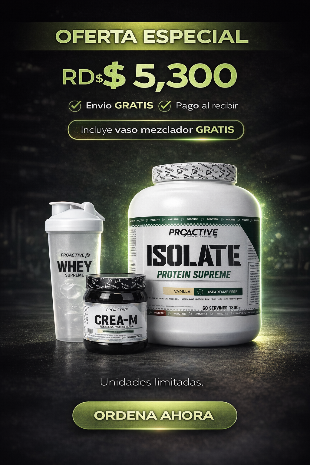 COMBO PROTEÍNA ISOLATE WHEY 4LB + CREATINA CREA-M CON SHAKER GRATIS – GANANCIA MUSCULAR Y RECUPERACIÓN - Imagen 1