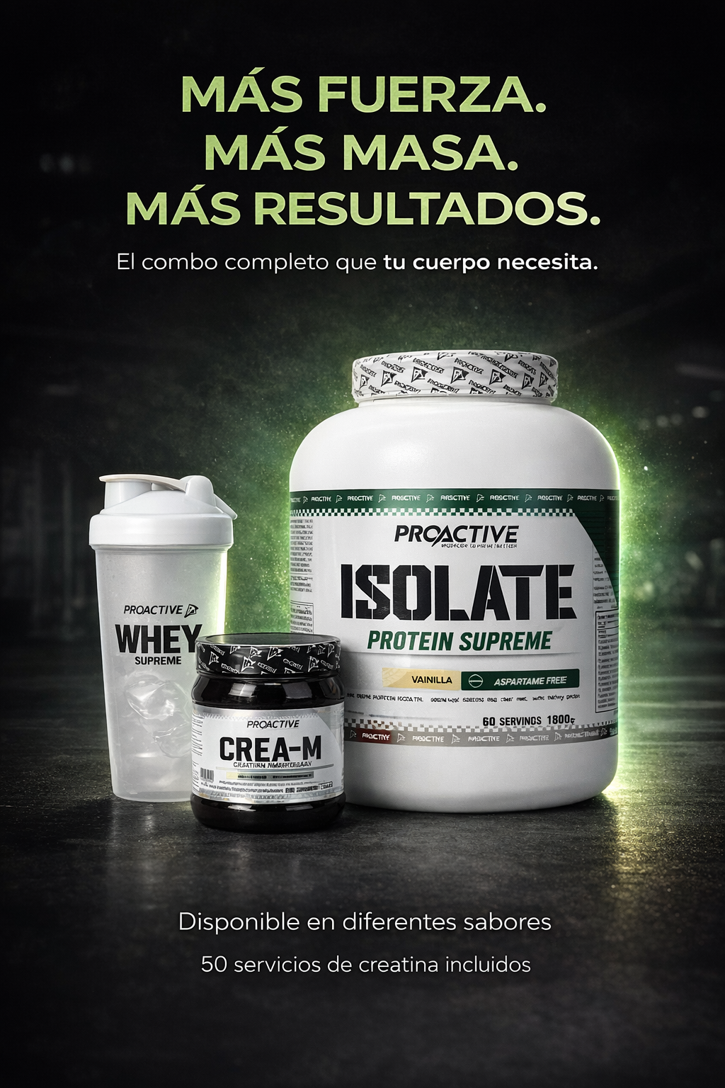COMBO PROTEÍNA ISOLATE WHEY 4LB + CREATINA CREA-M CON SHAKER GRATIS – GANANCIA MUSCULAR Y RECUPERACIÓN - Imagen 3